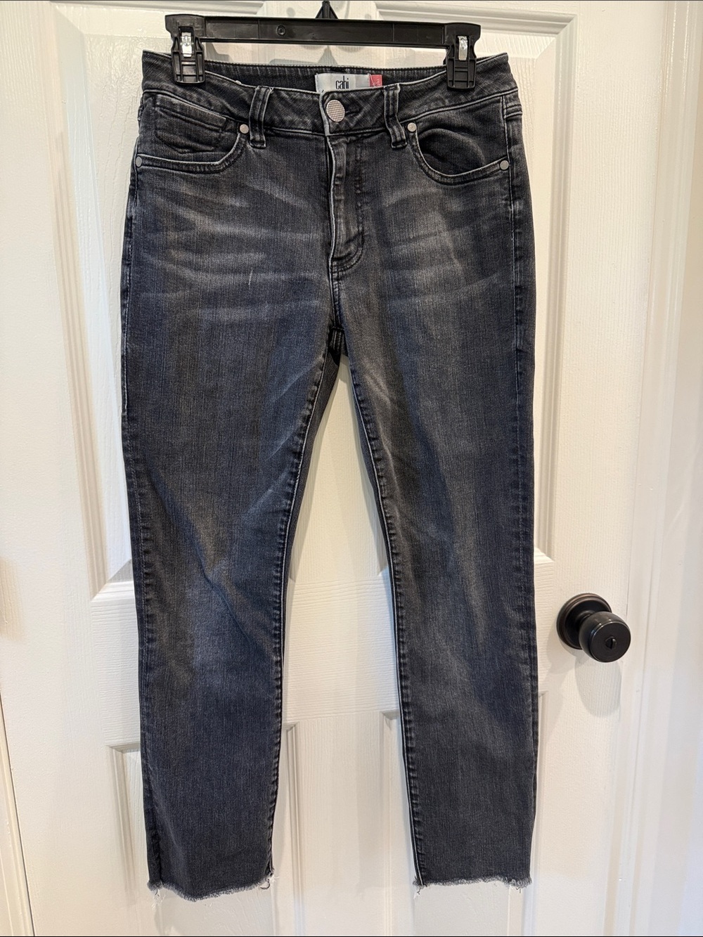 CAbi Black Washed high Straight Jeans